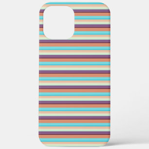 Leuke blauwe bruine strepen iPhone 12 pro max hoesje