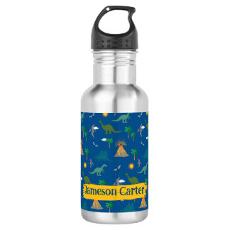 Leuke Blauwe Dinosaurus Patroon Wildlife Planten N Waterfles