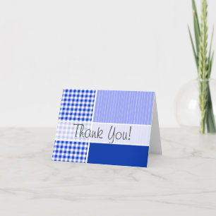 Leuke Blauwe Gingang; Geruit Bedankkaart