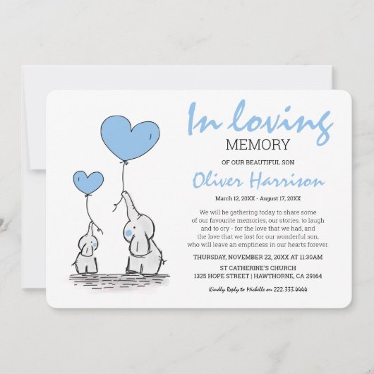 Leuke blauwe kinderen in liefdevolle herinnering b kaart (Voorkant)