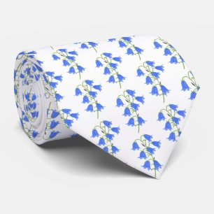 Leuke Blauwe Klokjes Witte Stropdas