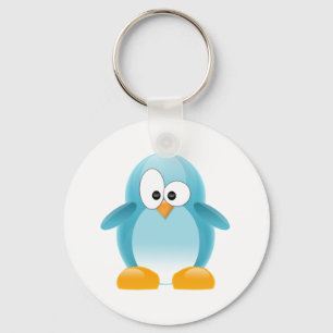 Leuke Blauwe Pinguïn Sleutelhanger