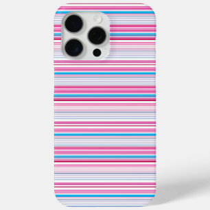 Leuke blauwe roze strepen iPhone 15 pro max hoesje