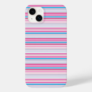 Leuke blauwe roze strepen Case-Mate iPhone 14 plus hoesje