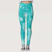 Leuke blauwe school leraar student ABC Leggings (Voorkant)