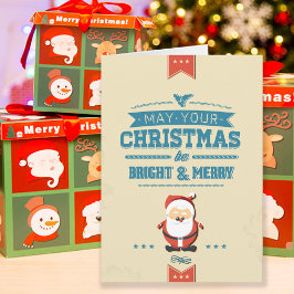 Leuke Blauwe Typografisch van het Lint van de Feestdagen Kaart