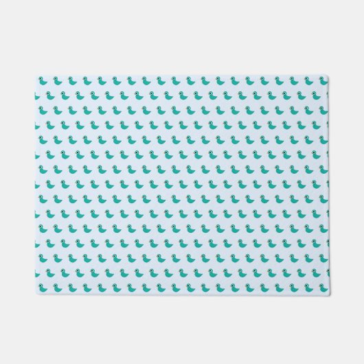 Leuke blauwe vogel deurmat (Voorkant)