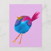 Leuke blauwe vogel waterverf briefkaart (Voorkant)