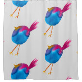 Leuke blauwe vogel waterverf douchegordijn (Voorkant)