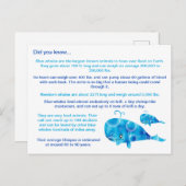 Leuke blauwe walvis feiten briefkaart (Voorkant / Achterkant)