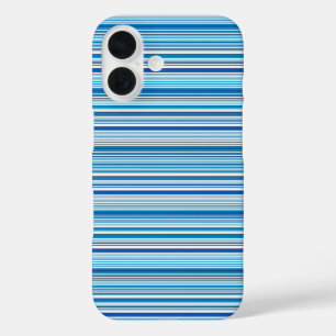 Leuke blauwe witte strepen iPhone 16 hoesje