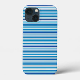 Leuke blauwe witte strepen iPhone 13 mini hoesje