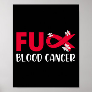 Leuke bloedkanker bewustzijn kanker rode lint T-sh Poster