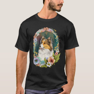 Leuke Bloem Sheltie zomer Bloemen Shetland Sheepdo T-shirt