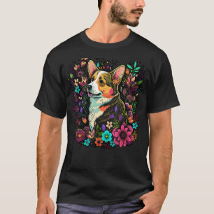 Leuke Bloem Zomer Bloemen Welsh Corgi 6 T-shirt