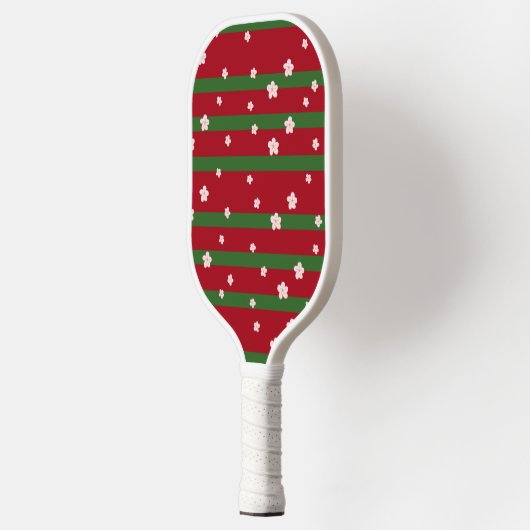Leuke Bloemen Bloemen op Stevige Groene Rode Kerst Pickleball Paddle (Links)