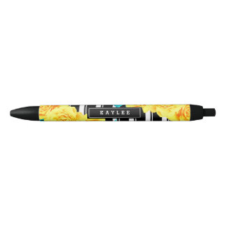 Leuke bloemen, gele rozen zwarte inkt pen