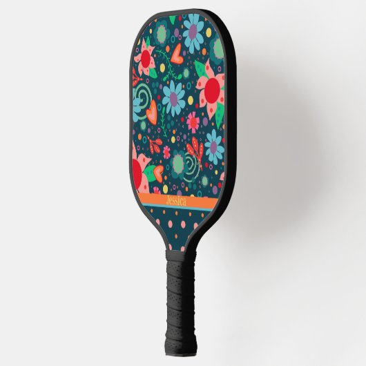Leuke Bloemen Inspirativiteit Elegant Patroon Cust Pickleball Paddle (Links)