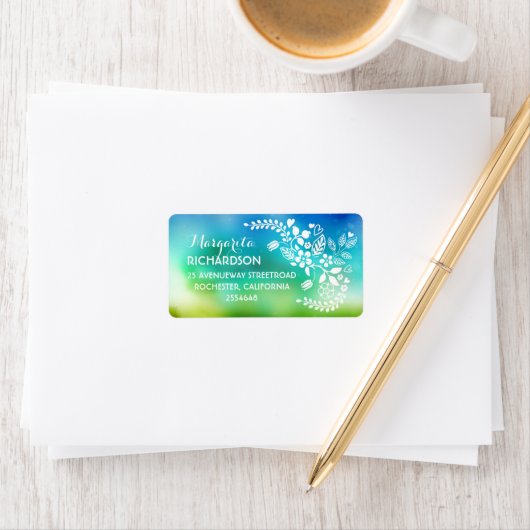 Leuke bloemen moderne bruiloft adresetiketten etiket (Insitu)