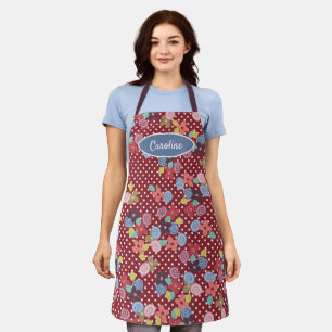 Leuke Bloemen Polkadots Patroon Cherry Red Schort