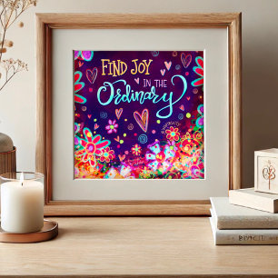Leuke  Bloemen Vind Joy Quote Inspirerend Poster