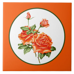 Leuke bloemendecoratie rozen tegeltje