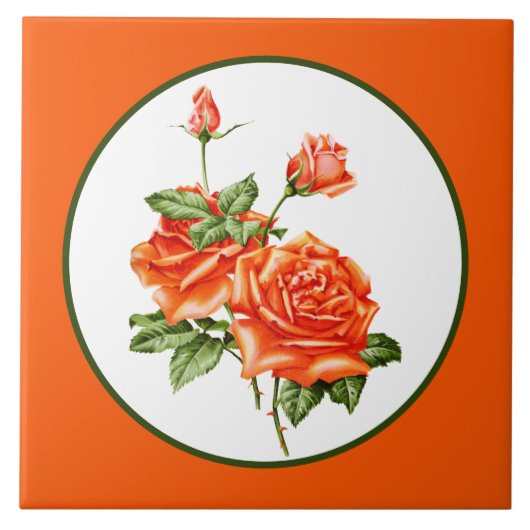 Leuke bloemendecoratie rozen tegeltje (Voorkant)