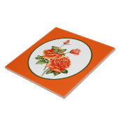 Leuke bloemendecoratie rozen tegeltje (Zijkant)