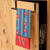 Leuke bloemenstreep Stijlvolle aangepaste Initiaal Theedoek