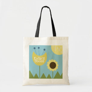Leuke bloemige geometrische landschapsbibliotheekb tote bag