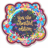 Leuke bloemrijke Limited Edition-inspiratie Sticker (Voorkant)