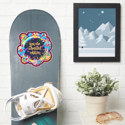 Leuke bloemrijke Limited Edition-inspiratie Sticker (Snowboard)