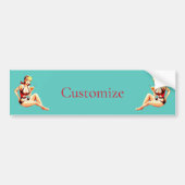 Leuke Blondine Martini Bikini Meisje Thunder_Cove Bumpersticker (Voorkant)