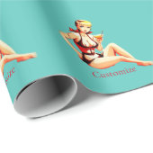 Leuke Blondine Martini Bikini Meisje Thunder_Cove Cadeaupapier (Rol Hoek)
