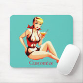 Leuke Blondine Martini Bikini Meisje Thunder_Cove Muismat (Met muis)