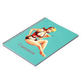Leuke Blondine Martini Bikini Meisje Thunder_Cove Notitieboek (Linkerzijde)