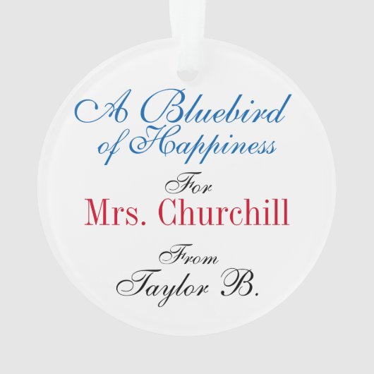 Leuke Bluebird van geluk voor de leraar Ornament (achterkant)