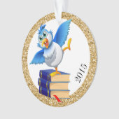 Leuke Bluebird van geluk voor de leraar Ornament (voorkant)