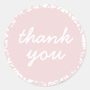 Leuke Blush Pink Botanical dank u Ronde Sticker