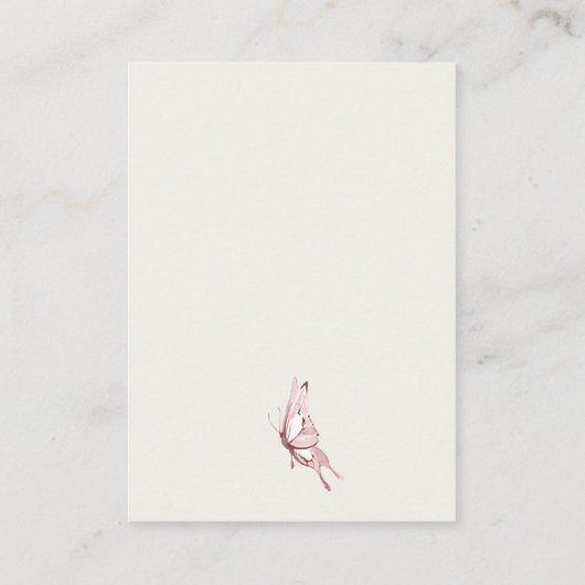 Leuke Blush Waterverf Vlinderwijn die goed wenst Informatiekaartje (Achterkant)