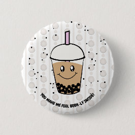 Leuke Boba Bubble Tea Pun Button
