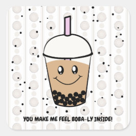 Leuke Boba Bubble Tea Pun Square Sticker