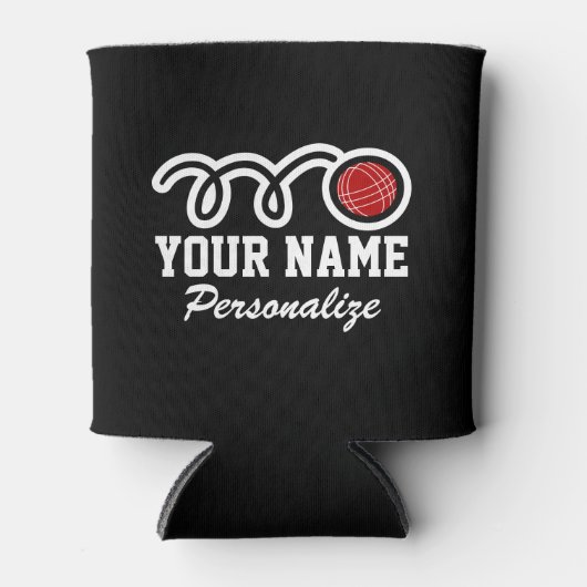 Leuke bocce ball cartoon print aangepaste naam blikjeskoeler (Voorkant)