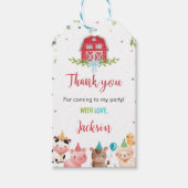 Leuke Boerderijdieren Verjaardag Dank u Label Cadeaulabel (Voorkant)
