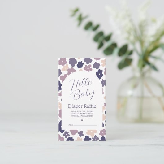 Leuke Boho Daisy Luier Raffle Informatiekaartje (Staand voorkant)