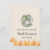 Leuke Boho Dragon Egg Baby shower Dank je kaart (Voorkant / Achterkant)