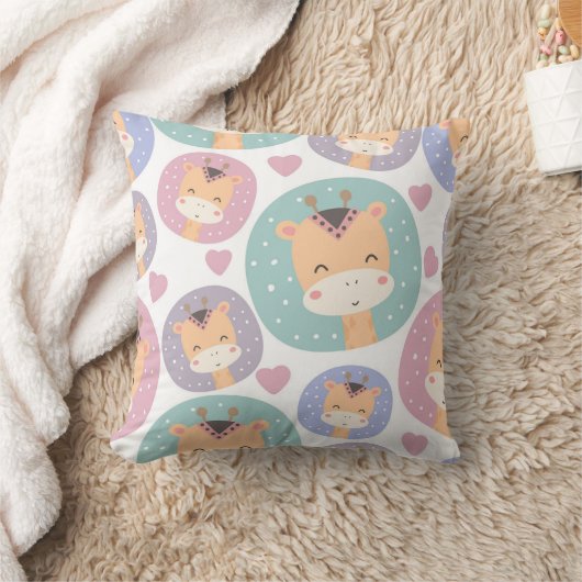 Leuke Boho kleine Giraffe Pattern Kussen (Deken)