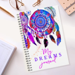 Leuke Boho Paarse Roze Droomvanger Meisje Waterver Notitieboek