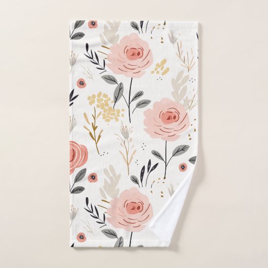 Leuke Boho Rozen Pattern Bad Handdoek (Handdoek)