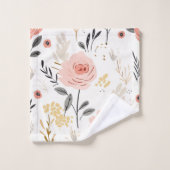 Leuke Boho Rozen Pattern Bad Handdoek (Wasdoekje)